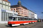 Tschechien / Straßenbahn (Tram) Brno / Brünn: Tatra T3G - Wagen 1604 sowie Tatra T3G - Wagen 1619 von Dopravní podnik města Brna a.s.