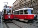 Historischer Wagen 2110 an der Haltestelle  Staroměstsk  (Prag 01.12.07).