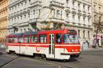 Tschechische Republik / Straßenbahn Prag: Fahrschulwagen / Arbeitswagen Tatra T3R.P - Wagen 5516 ...aufgenommen im März 2015 in der Nähe der Haltestelle  Palackého