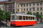 Tw.4058 aus dem Jahr 1952, gebaut von der ehemaligen Königsfelder Waggonfabrik Brünn. (Moravske nam. 15.06.2019)