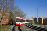 Auf der Straßenbahnlinie 1 kommen die Brünner  Drachen  auch in Doppeltraktion zum Einsatz.