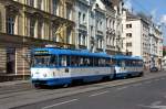 Tschechische Republik / Straßenbahn Ostrava: Tatra T3R.P - Wagennummer 1024 / Tatra T3R.P - Wagennummer 944 ...aufgenommen im Juni 2014 in der Nähe vom Bahnhof (Straßenname: Nádražní) von Ostrava.