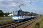 Tschechische Republik / Straßenbahn Ostrava: Tatra T6A5 - Wagennummer 1119 / Tatra T6A5 - Wagennummer 1120 ...aufgenommen im Juni 2014 an der Haltestelle  Zahrádky  in Ostrava.