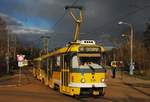 T3R.PLF 318 + T3R.P 234 bei der Ausfahrt aus der Endstelle Kosutka. (19.03.2019)