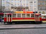 Historischer Triebwagen 2077 Ringhoffer auf dem Wenzelsplatz in Prag. 2011:12:18 