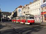 Die Tatra Straßenbahn in Praha-Smíchov am 13.01.15