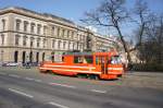 Tschechische Republik / Straßenbahn Prag: Arbeitswagen Tatra T3M - Wagen 5572 ...aufgenommen im März 2015 an der Haltestelle  Karlovo náměstí  in Prag.