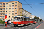 T3SUCS 7188 + 7189 im Einsatz auf der Linie 1 in der Haltestelle Petriny. (27.08.2016)