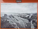Blick auf das Gelände des Bahnhofes Moldau in Böhmen wie es im Jahr 1902 aussah.