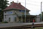 Aufnahmsgebäude des Bahnhof Bechyne am 25.August 2018.