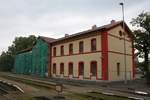 Der gerade in Renovierung befindlichen Bahnhof Moravske Branice am 07.September 2019.