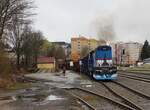743 010-1 zu sehen beim rangieren in Jablonec nad Nisou am 28.03.24.