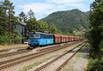 130 039-1 zu sehen mit einem Kohlenzug am 06.08.22 in Sebuzin. 