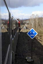 Hier ist eine Trennstelle.
Strecke Žatec - Chomutov.
09.04.2022  14:29 Uhr.