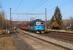 130 039-1 mit einem Kohlenzug zu sehen am 20.03.22 in Želenice nad Bílinou.