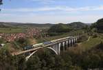 Bauarbeiten auf dem Viadukt bei Doln Loučky, Strecke 250 Brnn - Prag, 29.04.2012.