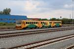 CD 814 205-1 fährt am 03.August 2019 in den Bahnhof Veseli nad Moravou ein.