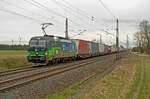 Mit einem KLV-Zug nach Lehrte am Haken rollte 193 758 der CD Cargo am 23.02.24 durch Wittenberg-Labetz Richtung Dessau.