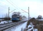 242 268-1 und 242 239-2 (CD Cargo) zu sehen am 04.01.26 mit einem leeren Kohlenzug bei Vokov.