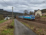 193 296, welche von der Tschechischen Bahn geleast wurde, zog am 03.01.2024 EC 174  Berliner  von Prag nach Flensburg.