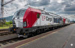 EP Cargo 383 064-3 + 383 063-5 pausierten am 09.06.2020 in Děčín hl.n..