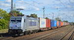 METRANS Rail s.r.o., Praha [CZ] mit  386 039-2  [NVR-Nummer: 91 54 7386 039-2 CZ-MT] und Containerzug am 28.09.20 Bf.