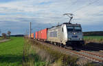 Am 20.10.19 führte 386 019 für Metrans einen Containerzug durch Rodleben Richtung Roßlau.