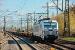 383 418-1 METRANS in Hamburg Harburg, April 2026.
Ende des Bahnsteiges fotografiert.