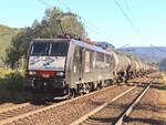 189 844 mit Beschriftung PKP Cargo International a.s. mit einem Kesselzug in Richtung Bad Schandau / Dresden am 09. Oktober 2021.