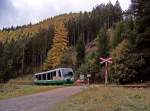 654 047 (VT47) als VIA83120 zwischen Bleistadt und Rotau, 23.10.09.