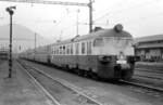 Inlandschnellzug der ČSD mit einem M 298.0 im Bahnhof Most, fotografiert im Mai 1975