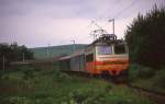 Bei Srby ist am 20.6.1988 S 4990254 um 17.48 Uhr mit dem Schnellzug nach Plzen unterwegs.