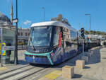 Straßenbahn Istanbul Zug 617 auf der Linie T5 nach Alibeyköy Cep Otogari kurz nach Eminönü, 22.09.2025.