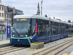 Stra�enbahn Istanbul Zug 614A auf der Linie T5 nach Emin�n� in der Station K�c�kpazar, 14.10.2026.