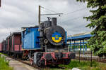Dampflokomotive Ь-2037 steht im Museum für historische Züge in der Nähe des Vorortbahnhofs / Lemberg, Ukraine / 10.05.2025