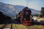 An einem Sommermorgen 1994 stehen L-5141 und E 770-99 im Bahnhof Rachiv mit einem Sonderzug zur Abfahrt bereit