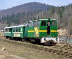 Waldbahn Vyhoda: TU6P am sonntglichen Touristenzug (21.4.2013