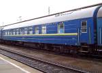 Ukrainischer Schlafwagen im Zug D15VJ / D16SH Moskau - Kiew - Budapest, Budapest-Keleti an 9:12 Uhr, ab 18:15 Uhr am 19.01.2007.