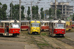 Das Tram Tram Depot in Kiew auf der West Seite des Dnjepr am 25.07.2016. Sesam öffne dich !