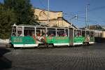 TATRA T4 in grüner Werbung am 19.08.2015 in Lviv.