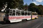 TATRA T4 in besonders schöner Ukrainer Bemalung am 19.08.2015 in Lviv.