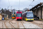 06.02.2025: Ex BLT Schindler Be 4/8 254 & ЛКП Vevey Be 4/8 1245 & Electron T5L64 1218 / Tramdepot Nr 1, Львів (Lviv), Ukraine