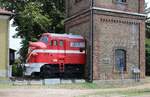 Ein F�hrerstand der verunfallten M�V M61 004 am 26.07.2025 am Wasserhaus in Tapolca.