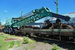 Schienenkran im Hungarian Railway Museum, Budapest, 18.6.2016 