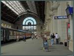 Ein tschechischer Eurocity im 1884 eröffneten Bahnhof Keleti in Budapest.