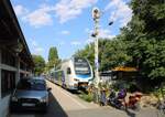 M�V-START 815 033 als Ex 1678  Panor�ma  nach Ny�regyh�za, am 01.08.2026 am Bahnsteig A in Si�fok.
