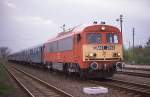 M 412161 fhrt am 15.4.1989 aus Debrecen kommend in Tiszafred ein.