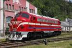 Zum Nostalgiefest in Mürzzuschlag am 8.06.2014 kam aus Ungarn auch die Gastloklomotive MAV 2761017. Hier zu sehen vor dem Südbahnmuseum.