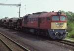 MAV M62 224 begegnen wir auf der Fahrt von Wien nach Budapest, August 1989, HQ-Scan ab Dia.