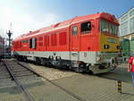 Am 8 September 2018 steht Prototyp Diesellok M63-003 ins Budapester Eisenbahnmuseum Füsti.
